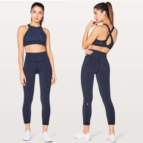Lululemon Colour Me Quick 7/8 Nulux Tight in Midnight Navy Blazer Blue Size 4 - Picture 1 of 8